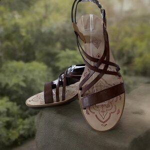 Nine West Brown Strappy Sandals